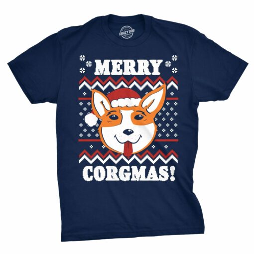 Merry Corgmas Ugly Christmas Sweater Men’s Tshirt