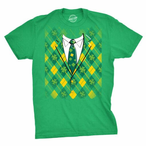 Plaid Green Tuxedo Men’s Tshirt