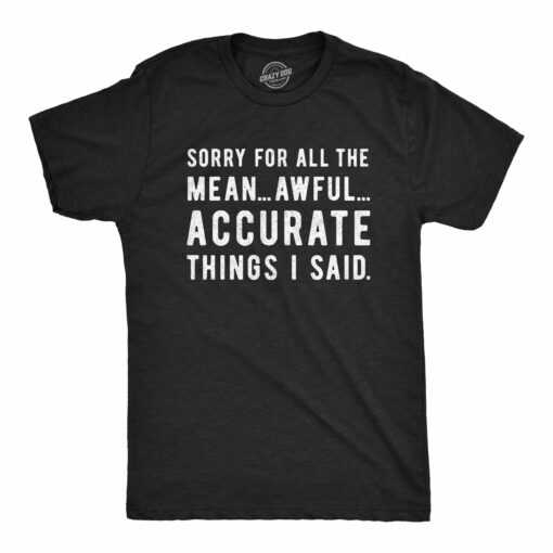 Sorry For All The Mean Awful Accurate Things I Said Men’s Tshirt