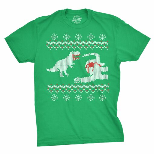 T-Rex Dinosaur Snack Ugly Christmas Sweater Men’s Tshirt