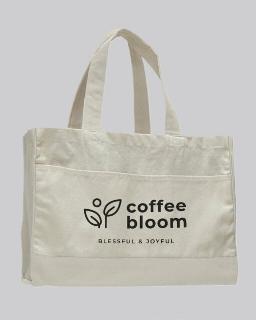 Customized Cotton Canvas Tote Bag with Inside Zipper Pocket – Personalized Tote Bags With Your Logo