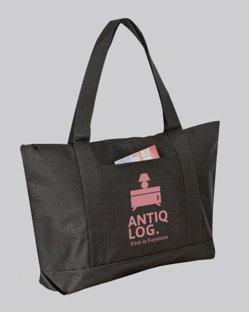 Customized Polyester Beach Tote Bags with Zipper – Personalized Tote Bags With Your Logo