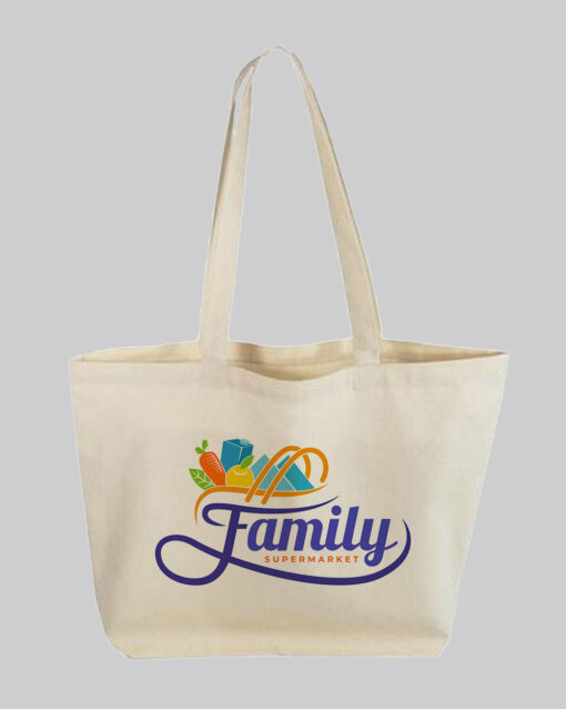 Large Size Value Customized Canvas Tote Bag  Personalized Long Handles Canvas Bag