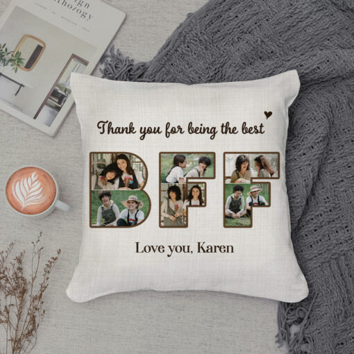 BFF Photo Collage Personalized Pillow, Best Friend Gifts, Bff Birthday Gifts – Best Personalized Gifts For Everyone