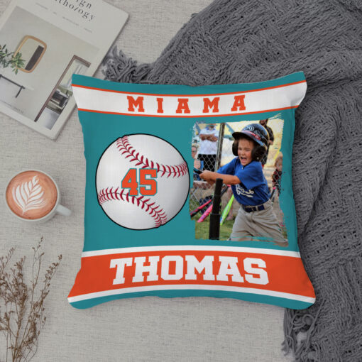 Baseball Photo Pillow Personalized, Baseball Gifts For Teenage Guys, Birthday Gifts For Baseball Lovers Kid – Best Personalized Gifts For Everyone