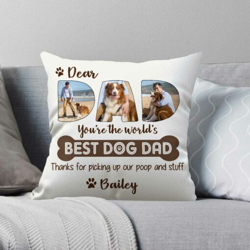 Best Dog Dad Photo Pillow, Personalized Dog Gifts For Owners, Dog Dad Pillow With Dog Names – Best Personalized Gifts For Everyone