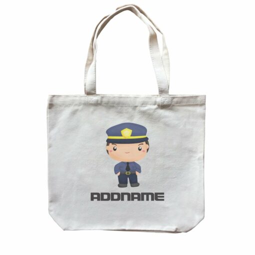 Birthday Police Officer Serious Boy In Suit Addname Canvas Bag