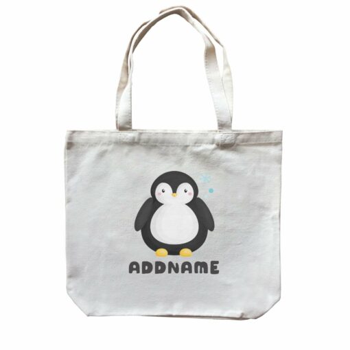 Birthday Winter Animals Big Penguin Addname Canvas Bag