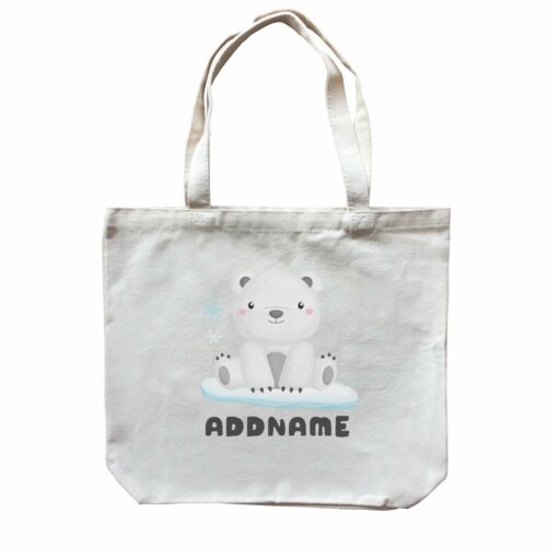Birthday Winter Animals Polar Bear Addname Canvas Bag