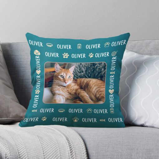 Cat Photo And Name Pillow Personalized, Gifts For Cat Lovers, Cat Mom Gifts – Best Personalized Gifts For Everyone