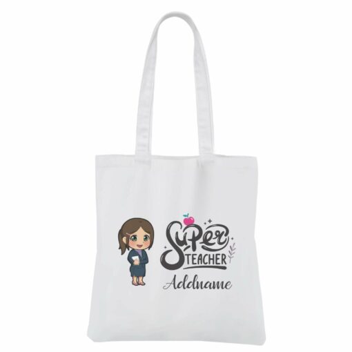 Chibi Super Teacher Chinese Female Teacher White Canvas Bag