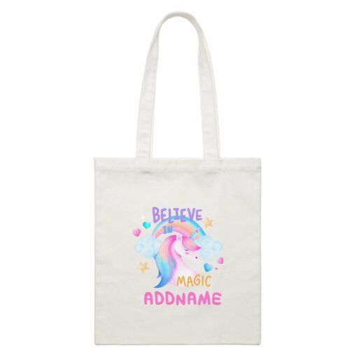 Children’s Day Gift Series Believe In Magic Unicorn Addname Canvas Bag