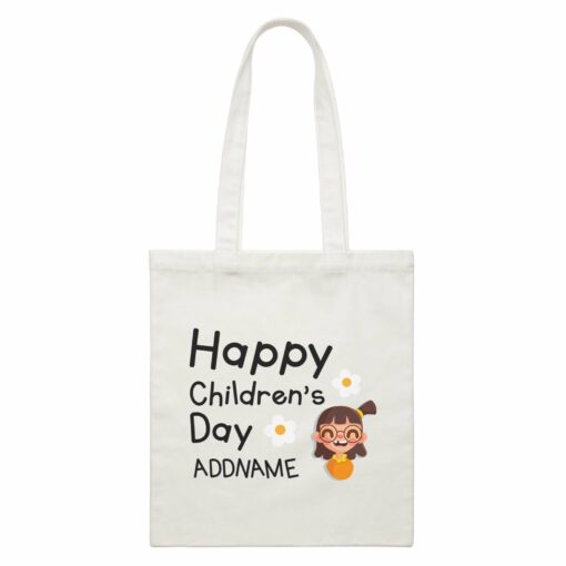 Children’s Day Gift Series Happy Children’s Day Cute Girl Addname Canvas Bag