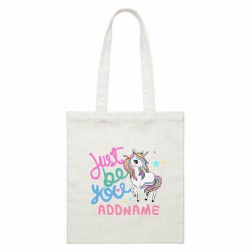 Children’s Day Gift Series Just Be You Cute Unicorn Addname Canvas Bag