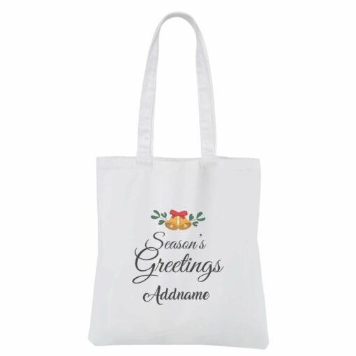 Christmas Series Season Greetings White Canvas Bag