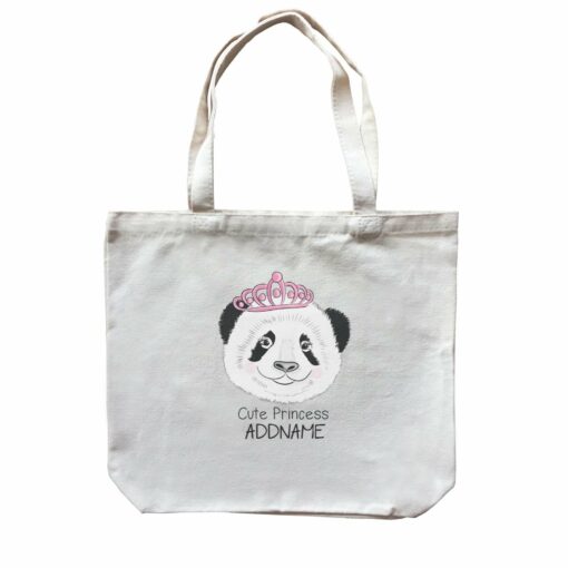 Cool Vibrant Series Cute Princess Panda Addname Canvas Bag