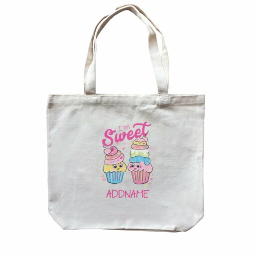 Cool Vibrant Series I’m Sweet Cupcakes Addname Canvas Bag