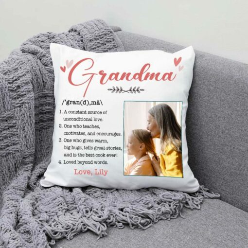 Customized Grandma Definition Throw Pillow, Mother’s Day Grandma Gifts, Pillow For Grandma From Grandkids – Best Personalized Gifts For Everyone