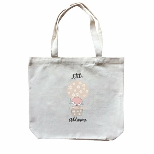 Cute Air Balloon with Fox Addname Canvas Bag