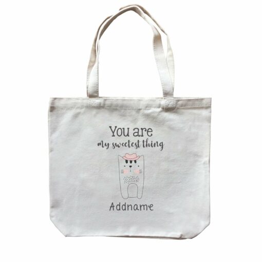 Cute Animals and Friends Series 2 Cat You Are My Sweetest Things Addname Canvas Bag