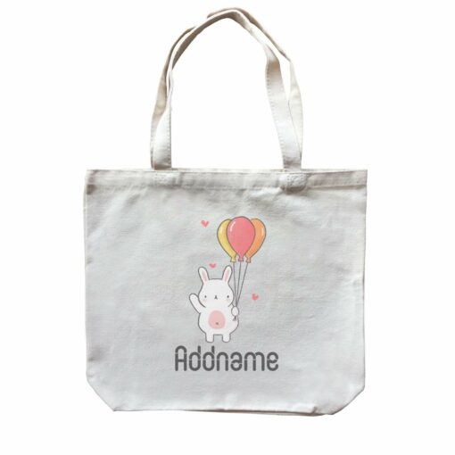 Cute Hand Drawn Style Bunny Addname Canvas Bag