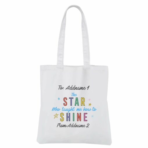 Doodle Series – The Star Who Taught Me How To Shine White Canvas Bag