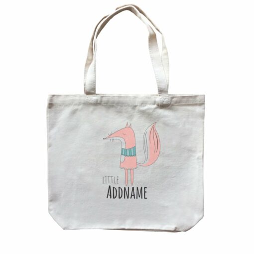 Drawn Adorable Animals Fox Little Addname Canvas Bag