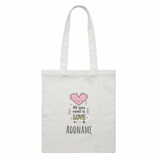 Drawn Baby Elements All You Need Is Love Addname White Canvas Bag