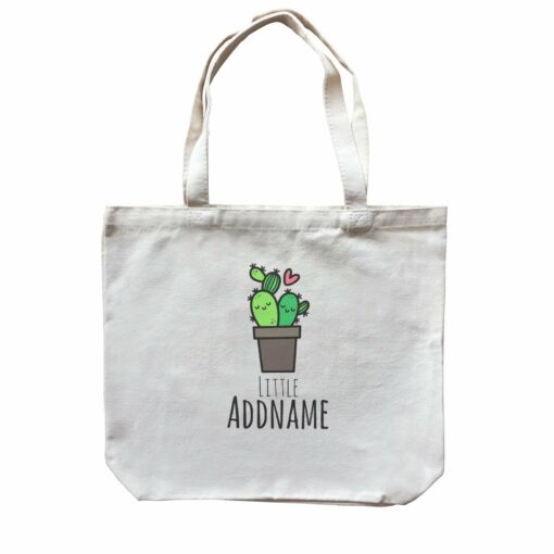 Drawn Newborn Element Little Cactus Addname Canvas Bag