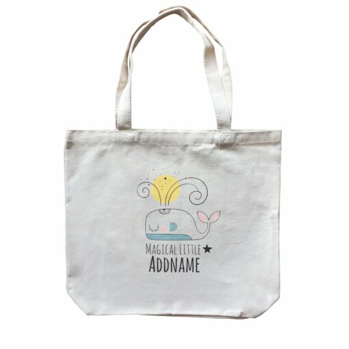 Drawn Ocean Elements Magical Little Whale Addname Canvas Bag