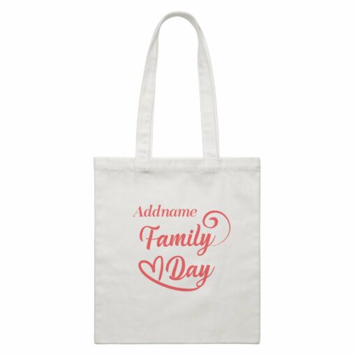 Family Day Love Curve Family Day Addname White Canvas Bag