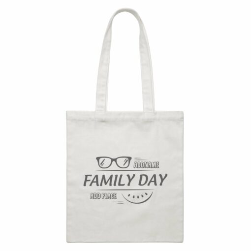 Family Day Tropical Sun Glasses Family Day Addname And Add Place Accessories White Canvas Bag
