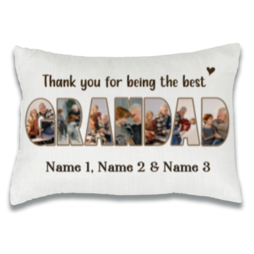 Fathers Day Presents For Grandad, Grandad Personalized Photo Pillow, Custom Grandad Gifts, Thank You For Being The Best Grandad – Best Personalized Gifts For Everyone