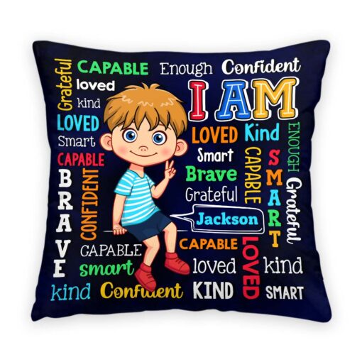 Gift For Grandson I Am Kind Word Art Pillow