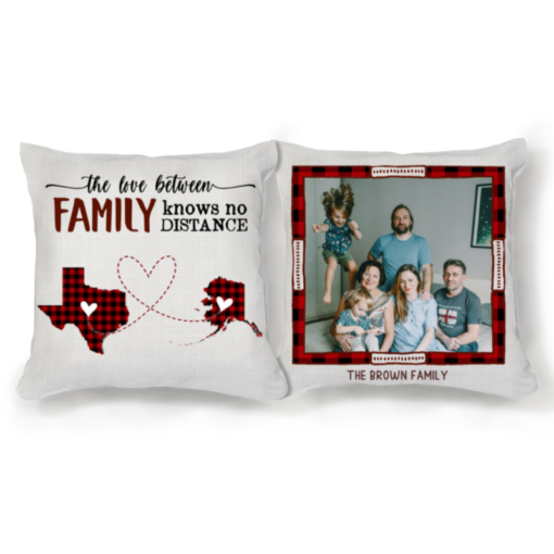 Going Away Gift, Long Distance Pillow, Custom States And Photo Pillow, Christmas Gift For Family