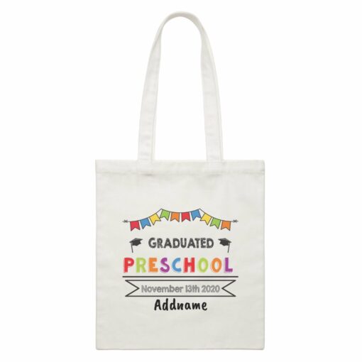 Graduation Series Colorful Graduated Pre-school White Canvas Bag