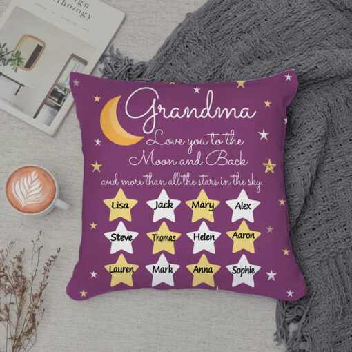 Grandma Custom Pillow With Grandkids Names, Xmas Gifts For Grandma, Grandma Gifts From Grandchildren – Best Personalized Gifts For Everyone