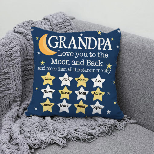 Grandpa Custom Pillow With Grandkids Names, Grandfather Fathers Day Gift, Grandpa Gifts, Birthday Gift For Grandpa From Grandchildren – Best Personalized Gifts For Everyone