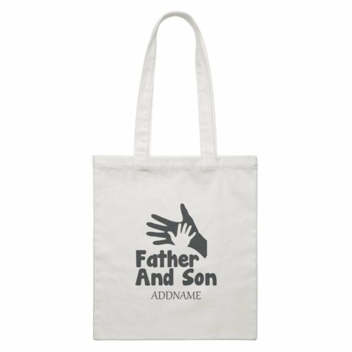 Hands Family Father And Son Addname White Canvas Bag