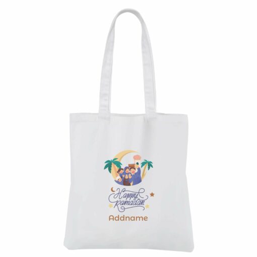 Happy Ramadan Family White Canvas Bag