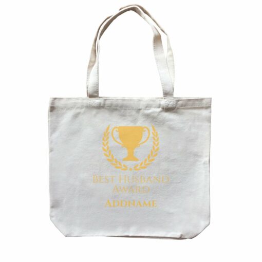 Husband and Wife Trophy Best Husband Award Addname Canvas Bag