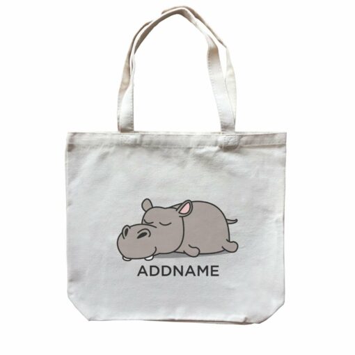 Lazy Hippopotamus Addname Canvas Bag