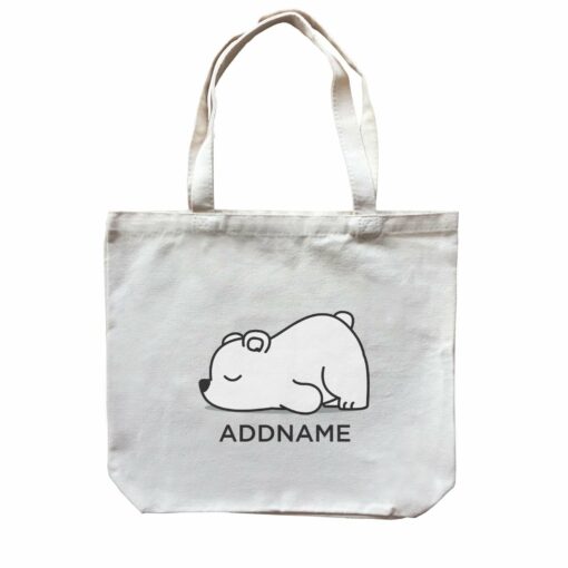 Lazy Polar Bear Addname Canvas Bag