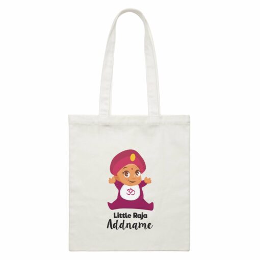 Little Raja Baby Addname White Canvas Bag