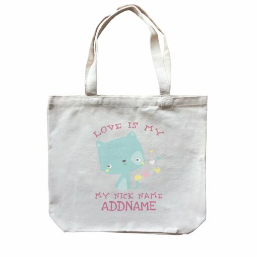 Love Is My Nickname Pastel Cat Addname Canvas Bag