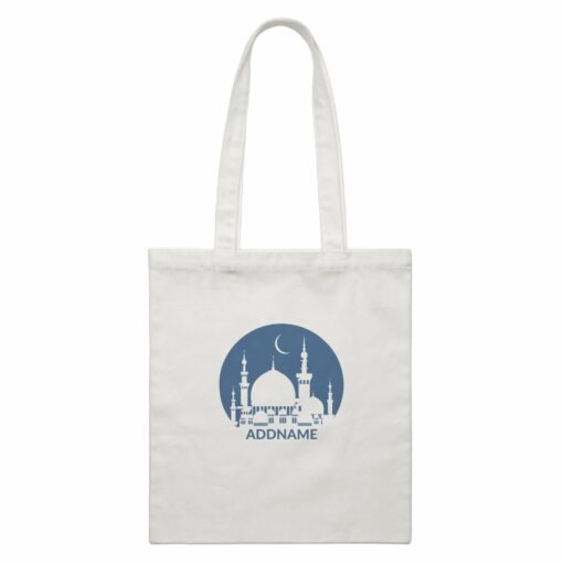 Mosque Moon White Canvas Bag