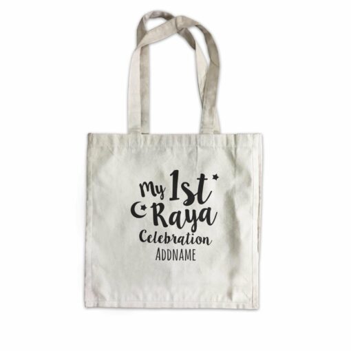 My 1st Raya Celebration Canvas Bag Personalizable Designs Raya Text