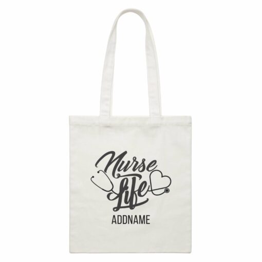 Nurse Quotes Stethoscope Love Icon Nurse Like Addname White Canvas Bag