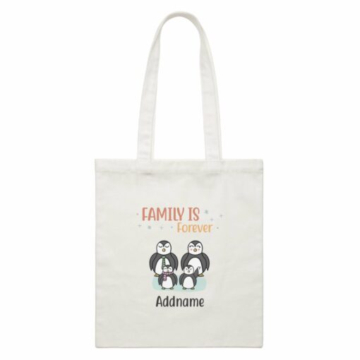 Penguin Family Family Is Forever Penguin Group Addname Canvas Bag