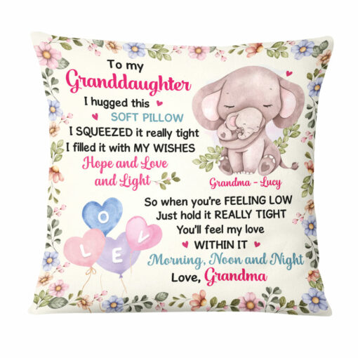 Personalized Animals To My Granddaughter From Grandma Hug This Pillow